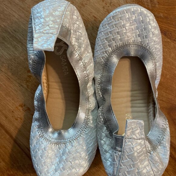 Yosi Samra YS Ballet Foldable Flat Silver Girls Y3 - Picture 1 of 8